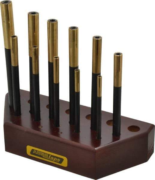 Made in USA - 11 Piece Blind Hole Lap Set - 3/16 to 1/2" Hole Diam - Exact Tool & Supply