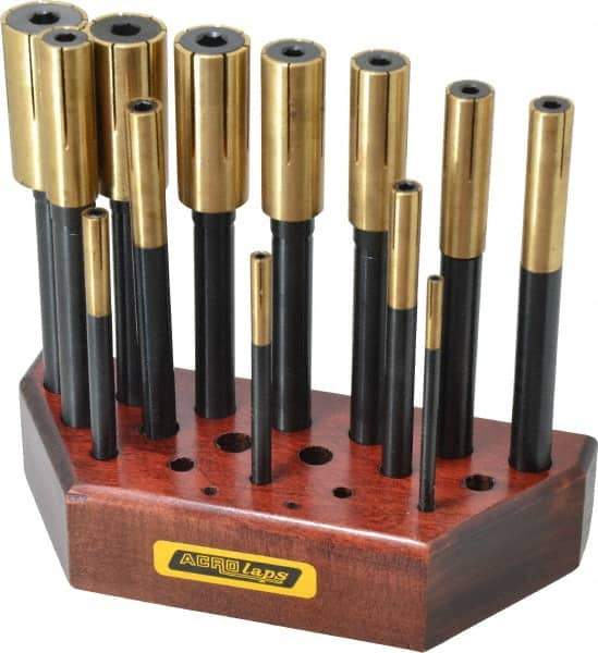 Made in USA - 13 Piece Blind Hole Lap Set - 3/16 to 1" Hole Diam - Exact Tool & Supply