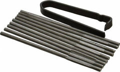 Made in USA - 3-1/4" Long x 0.135" Thick Midget Lap - 0.105" Arbor Diam, 10 Piece Set - Exact Tool & Supply