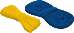 Huot - 50 Ft Long, Stretchable, Protection Mesh Sleeving - Yellow & Blue, 1/4 to 1/2 & 1/2 to 1" OD - Exact Tool & Supply