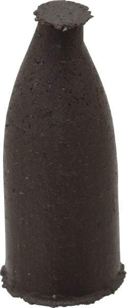 Cratex - 3/8" Max Diam x 1" Long, Cone, Rubberized Point - Medium Grade, Silicon Carbide, 1/8" Arbor Hole, Unmounted - Exact Tool & Supply