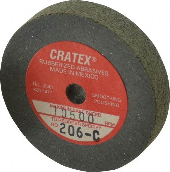 Cratex - 2" Diam x 1/4" Hole x 3/8" Thick, Surface Grinding Wheel - Silicon Carbide, Coarse Grade, 10,500 Max RPM, Rubber Bond, No Recess - Exact Tool & Supply