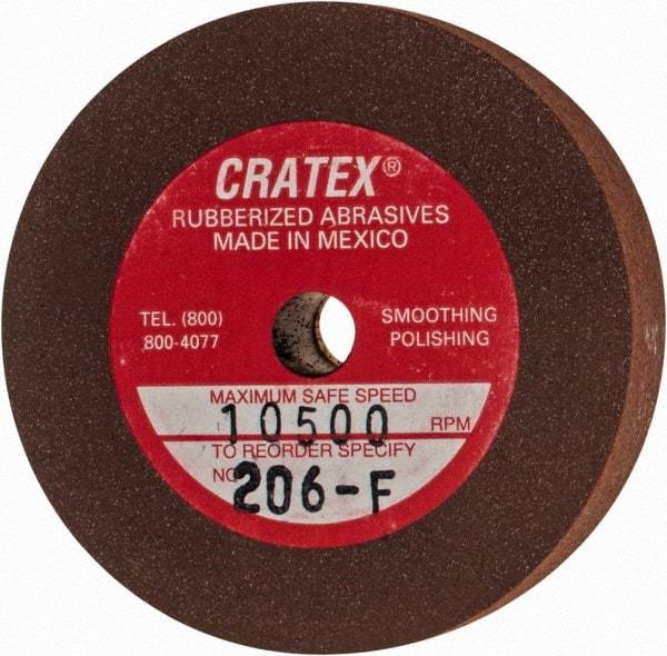 Cratex - 2" Diam x 1/4" Hole x 3/8" Thick, Surface Grinding Wheel - Silicon Carbide, Fine Grade, 10,500 Max RPM, Rubber Bond, No Recess - Exact Tool & Supply