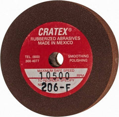 Cratex - 2" Diam x 1/4" Hole x 3/8" Thick, Surface Grinding Wheel - Silicon Carbide, Fine Grade, 10,500 Max RPM, Rubber Bond, No Recess - Exact Tool & Supply