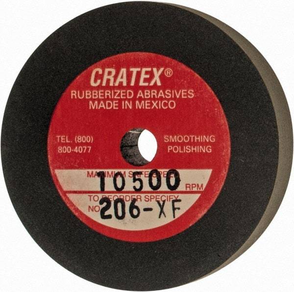 Cratex - 2" Diam x 1/4" Hole x 3/8" Thick, Surface Grinding Wheel - Silicon Carbide, Extra Fine Grade, 10,500 Max RPM, Rubber Bond, No Recess - Exact Tool & Supply