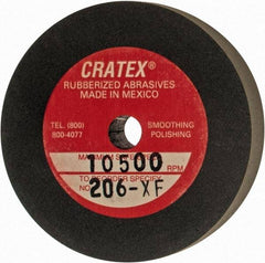Cratex - 2" Diam x 1/4" Hole x 3/8" Thick, Surface Grinding Wheel - Silicon Carbide, Extra Fine Grade, 10,500 Max RPM, Rubber Bond, No Recess - Exact Tool & Supply