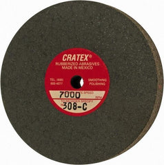 Cratex - 3" Diam x 1/4" Hole x 1/2" Thick, Surface Grinding Wheel - Silicon Carbide, Coarse Grade, 7,000 Max RPM, Rubber Bond, No Recess - Exact Tool & Supply