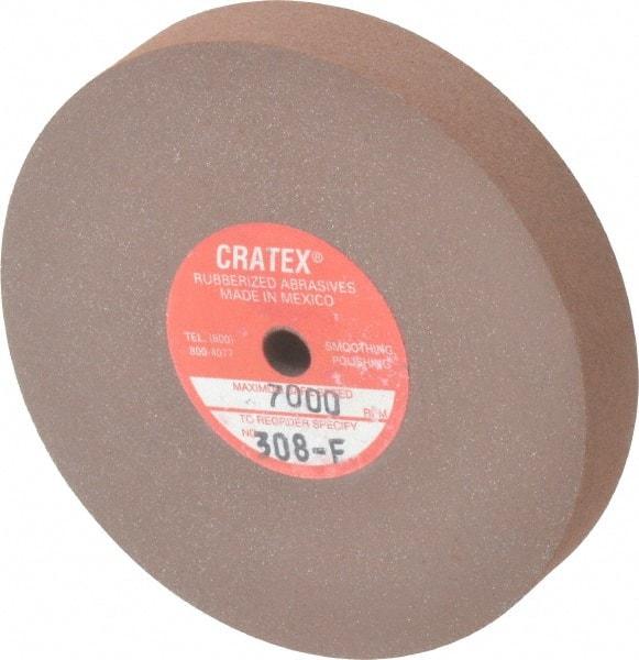 Cratex - 3" Diam x 1/4" Hole x 1/2" Thick, Surface Grinding Wheel - Silicon Carbide, Fine Grade, 7,000 Max RPM, Rubber Bond, No Recess - Exact Tool & Supply