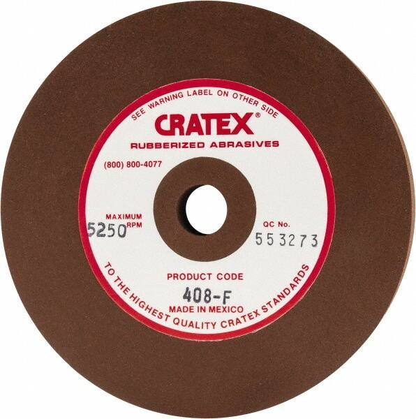 Cratex - 4" Diam x 1/2" Hole x 1/2" Thick, Surface Grinding Wheel - Silicon Carbide, Fine Grade, 5,250 Max RPM, Rubber Bond, No Recess - Exact Tool & Supply
