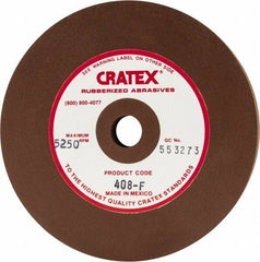 Cratex - 4" Diam x 1/2" Hole x 1/2" Thick, Surface Grinding Wheel - Silicon Carbide, Fine Grade, 5,250 Max RPM, Rubber Bond, No Recess - Exact Tool & Supply