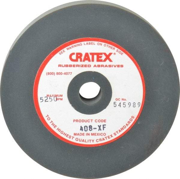 Cratex - 4" Diam x 1/2" Hole x 1/2" Thick, Surface Grinding Wheel - Silicon Carbide, Extra Fine Grade, 5,250 Max RPM, Rubber Bond, No Recess - Exact Tool & Supply