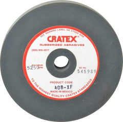 Cratex - 4" Diam x 1/2" Hole x 1/2" Thick, Surface Grinding Wheel - Silicon Carbide, Extra Fine Grade, 5,250 Max RPM, Rubber Bond, No Recess - Exact Tool & Supply