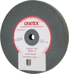 Cratex - 6" Diam x 1/2" Hole x 1/2" Thick, Surface Grinding Wheel - Silicon Carbide, Coarse Grade, 3,600 Max RPM, Rubber Bond, No Recess - Exact Tool & Supply