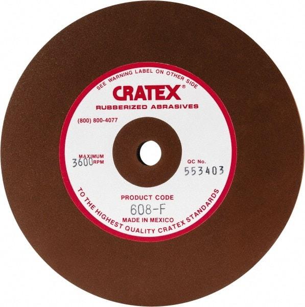 Cratex - 6" Diam x 1/2" Hole x 1/2" Thick, Surface Grinding Wheel - Silicon Carbide, Fine Grade, 3,600 Max RPM, Rubber Bond, No Recess - Exact Tool & Supply