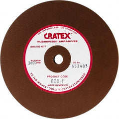 Cratex - 6" Diam x 1/2" Hole x 1/2" Thick, Surface Grinding Wheel - Silicon Carbide, Fine Grade, 3,600 Max RPM, Rubber Bond, No Recess - Exact Tool & Supply
