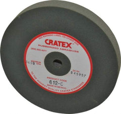 Cratex - 6" Diam x 1/2" Hole x 3/4" Thick, Surface Grinding Wheel - Silicon Carbide, Coarse Grade, 3,600 Max RPM, Rubber Bond, No Recess - Exact Tool & Supply