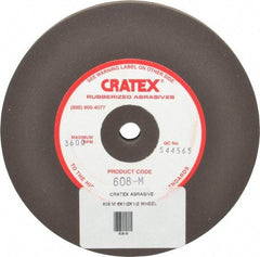 Cratex - 6" Diam x 1/2" Hole x 1/2" Thick, Surface Grinding Wheel - Silicon Carbide, Medium Grade, 3,600 Max RPM, Rubber Bond, No Recess - Exact Tool & Supply