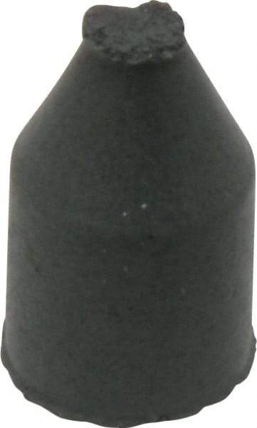 Cratex - 3/8" Max Diam x 5/8" Long, Cone, Rubberized Point - Coarse Grade, Silicon Carbide, 1/16" Arbor Hole, Unmounted - Exact Tool & Supply