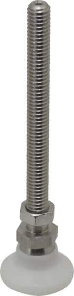 Vlier - 3/8-16 Bolt Thread, Studded Pivotal Stud Mount Leveling Pad & Mount - 2,800 Max Lb Capacity, 1-1/4" Base Diam - Exact Tool & Supply