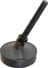 Vlier - 400 Lb Capacity, 1/2-13 Thread, 5-5/8" OAL, Steel Stud, Studded Pivotal Socket Mount Leveling Pad & Mount - 4" Stud Length, 3" Base Diam, Neoprene Pad, 3/4" Hex - Exact Tool & Supply