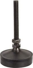 Vlier - 1200 Lb Capacity, 1/2-13 Thread, 5-5/8" OAL, Steel Stud, Studded Pivotal Socket Mount Leveling Pad & Mount - 4" Stud Length, 3" Base Diam, Neoprene Pad, 3/4" Hex - Exact Tool & Supply