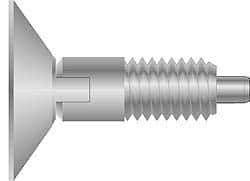 Gibraltar - 1/4-20, 0.4" Thread Length, 0.123" Max Plunger Diam, 1 Lb Init to 4 Lb Final End Force, Locking Knob Handle Plunger - Countersunk Knob, 1/8" Plunger Projection - Exact Tool & Supply