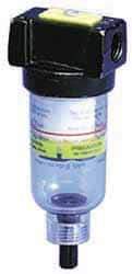 Parker - 3/8" Port, 46 CFM Coalescing Filter - Polycarbonate Bowl, Manual Drain, Modular Connection, 150 Max psi - Exact Tool & Supply