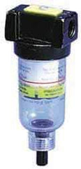 Parker - 3/8" Port, 46 CFM Coalescing Filter - Polycarbonate Bowl, Manual Drain, Modular Connection, 150 Max psi - Exact Tool & Supply