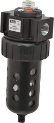 Parker - 1/2" Port, 135 CFM Coalescing Filter - Polycarbonate Bowl, Manual Drain, Modular Connection, 150 Max psi - Exact Tool & Supply