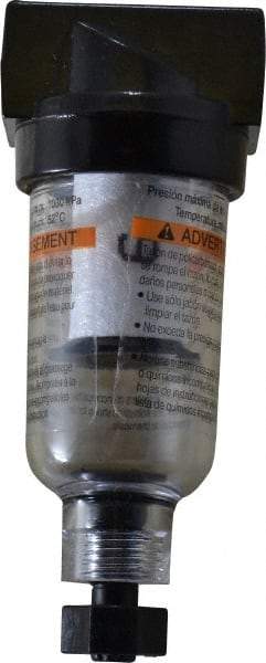 Parker - 1/4" Port, 20 CFM Coalescing Filter - Polycarbonate Bowl, Manual Drain, 150 Max psi - Exact Tool & Supply
