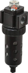 Parker - 3/8" Port, 34 CFM Coalescing Filter - Polycarbonate Bowl, Manual Drain, Modular Connection, 150 Max psi - Exact Tool & Supply