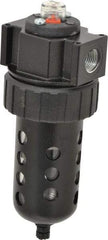 Parker - 1/2" Port, 120 CFM Coalescing Filter - Polycarbonate Bowl, Manual Drain, Modular Connection, 150 Max psi - Exact Tool & Supply