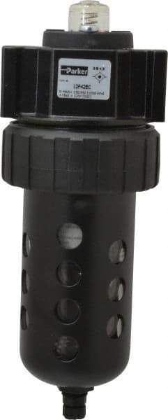 Parker - 3/4" Port, 120 CFM Coalescing Filter - Polycarbonate Bowl, Manual Drain, Modular Connection, 150 Max psi - Exact Tool & Supply