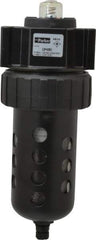 Parker - 3/4" Port, 120 CFM Coalescing Filter - Polycarbonate Bowl, Manual Drain, Modular Connection, 150 Max psi - Exact Tool & Supply