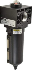 Parker - 1-1/2" Port Coalescing Filter - Aluminum Bowl, Manual Drain, 250 Max psi, 5.59" Long x 11.9" High - Exact Tool & Supply