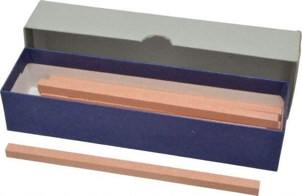 Value Collection - 180 Grit Aluminum Oxide Square Polishing Stone - Very Fine Grade, 1/4" Wide x 6" Long x 1/4" Thick - Exact Tool & Supply