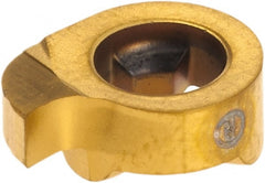 Grooving Insert: GIQR11250020 IC528, Solid Carbide TiCN & TiN Finish, Right Hand, 2.49 mm Cutting Width, 2.31 mm Max Depth, Series ChamGroove