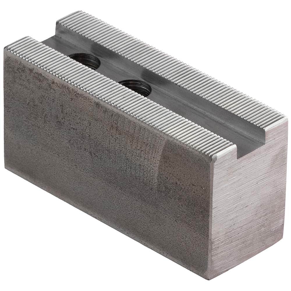 Dillon Manufacturing - Soft Lathe Chuck Jaws; Jaw Type: Square ; Material: Steel ; Jaw Interface Type: 1.5mm x 60 Serrated ; Maximum Compatible Chuck Diameter (Inch): 8 ; Minimum Compatible Chuck Diameter (Inch): 0 ; Overall Height (Inch): 2 - Exact Tool & Supply
