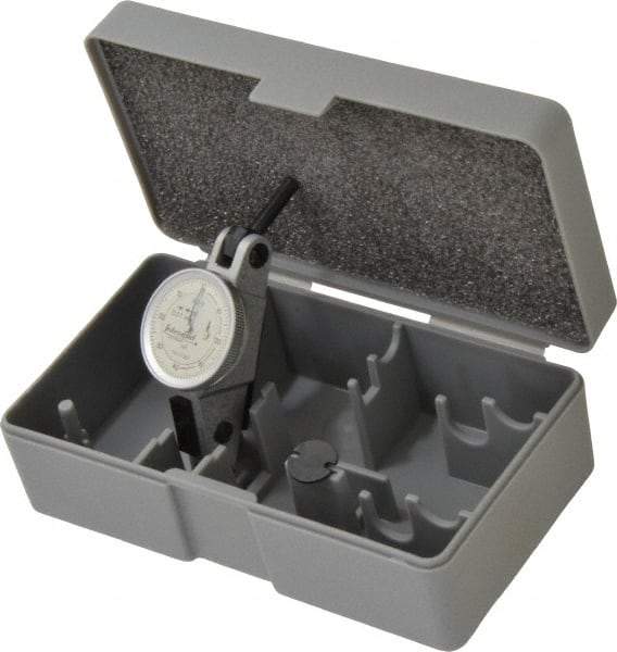 INTERAPID - 1.6 mm Range, 0.01 mm Dial Graduation, Horizontal Dial Test Indicator - 1.1811 Inch White Dial, 0-40-0 Dial Reading - Exact Tool & Supply