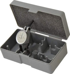 INTERAPID - 1.6 mm Range, 0.01 mm Dial Graduation, Horizontal Dial Test Indicator - 1.1811 Inch White Dial, 0-40-0 Dial Reading - Exact Tool & Supply