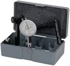 TESA Brown & Sharpe - 6 Piece, 0.05" to 0.06" Measuring Range, 1-1/2" Dial Diam, 0-15-0 Dial Reading, White Dial Test Indicator Kit - 0.0001" Accuracy, 0.65" Contact Point Length, 0.08" Ball Diam, 0.005" Dial Graduation - Exact Tool & Supply