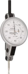 INTERAPID - 1.6 mm Range, 0.01 mm Dial Graduation, Horizontal Dial Test Indicator - 1-1/2 Inch White Dial, 0-40-0 Dial Reading - Exact Tool & Supply