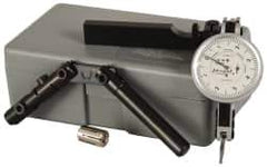 TESA Brown & Sharpe - 6 Piece, 0.0001" to 0.06" Measuring Range, 1-1/2" Dial Diam, 0-4-0 Dial Reading, White Dial Test Indicator Kit - 0.0001" Accuracy, 0.65" Contact Point Length, 0.08" Ball Diam, 0.001" Dial Graduation - Exact Tool & Supply
