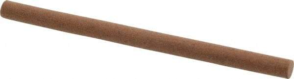Made in USA - 4" Long x 1/4" Diam x 1/4" Thick, Aluminum Oxide Sharpening Stone - Round, Medium Grade - Exact Tool & Supply