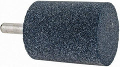 Grier Abrasives - 2" Head Diam x 2-1/2" Thickness, W245, Cylinder End, Aluminum Oxide Mounted Point - Blue, Medium Grade, 60 Grit, 19,860 RPM - Exact Tool & Supply
