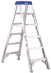 Made in USA - 12 Ft. High, Type IAA Rating, Aluminum Step Ladder - Exact Tool & Supply
