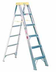 Made in USA - 10 Ft. High, Type I Rating, Aluminum Step Ladder - Exact Tool & Supply