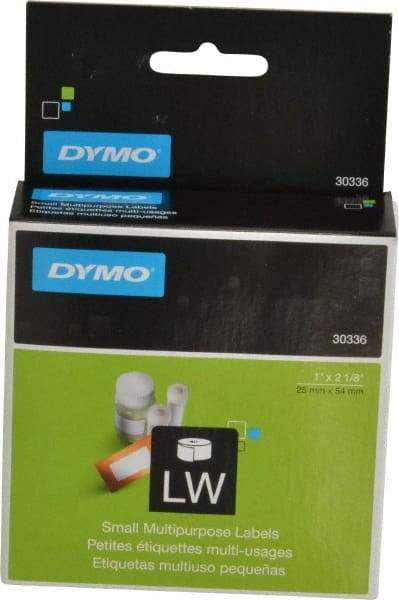Dymo - 2-1/8" Long, White Die Cut Paper with Semi Perm. Adhesive Thermal Label - For DYMO LabelWriter Printers - Exact Tool & Supply