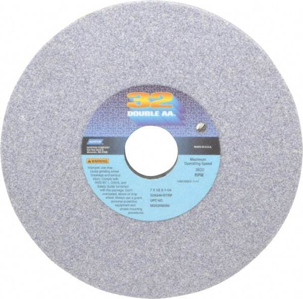 Norton - 7" Diam x 1-1/4" Hole x 1/2" Thick, I Hardness, 46 Grit Surface Grinding Wheel - Aluminum Oxide, Type 1, Coarse Grade, 3,600 Max RPM, Vitrified Bond, No Recess - Exact Tool & Supply
