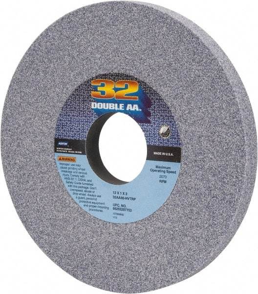 Norton - 12" Diam x 3" Hole x 1" Thick, H Hardness, 46 Grit Surface Grinding Wheel - Aluminum Oxide, Type 1, Coarse Grade, 2,070 Max RPM, Vitrified Bond, No Recess - Exact Tool & Supply